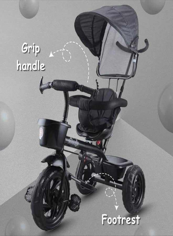 Maanit دراجات مانيت ثلاثية العجلات للأطفال، دراجات ثلاثية العجلات للأطفال الرضع بمقبض دفع قابل للتعديل من قبل الوالدين، ومظلة، وعجلات مطاطية، ومساحة تخزين | دراجة ثلاثية العجلات للأطفال | دراجة للأطفال من عمر سنة ونصف إلى 5 سنوات للأولاد والبنات (Ds1) - Image 4